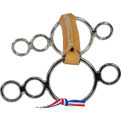 Mors 4 anneaux en cuir rond