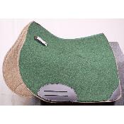 Tapis de selle woolrider vert sapin, beige bien dégarroté sans amortisseur