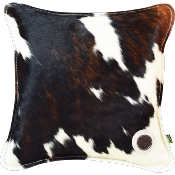 Coussin en Peau De Vache et Feutre de Laine