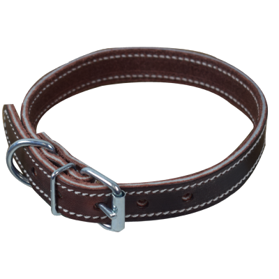 Collier de chien cuir noisette