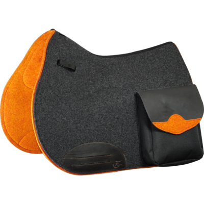 Tapis de selle Woolrider avec sacoches cuir et toile