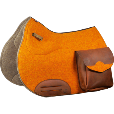 Tapis de selle Woolrider avec sacoches tout cuir