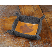 Petit Vide-Poche en Cuir gravé - Sanglier