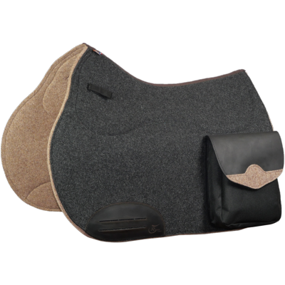 Tapis de selle Grand Woolrider avec sacoches cuir et toile 