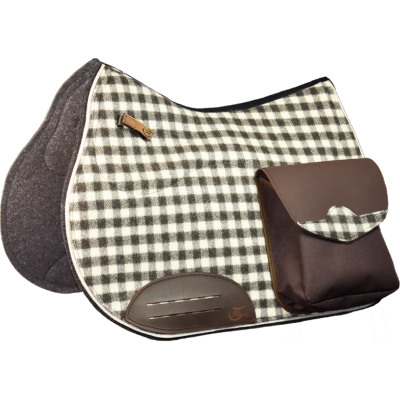 Tapis de selle Woolrider Damier avec sacoches