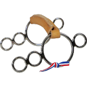 Mors 4 anneaux en cuir rond