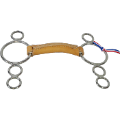 Mors 4 anneaux en cuir rond