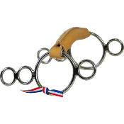 Mors 4 anneaux en cuir rond