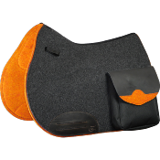 Tapis de selle Woolrider avec sacoches cuir et toile 
