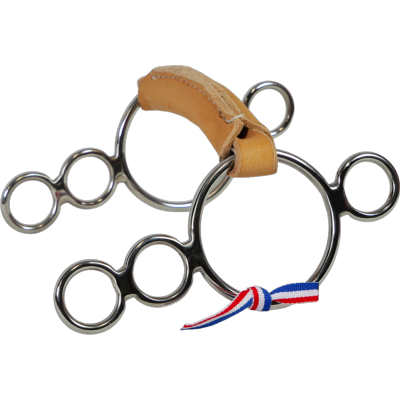 Mors 4 anneaux en cuir rond